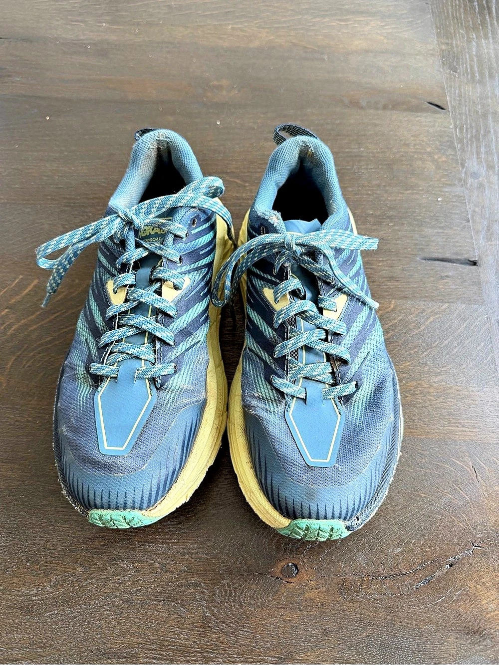 Hoka Speedgoat 5 women’s Blue & Yellow Athletic Shoes